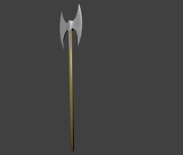 steel double sided axe 3D Модель .c4d .max .obj .3ds .fbx .stl .blend