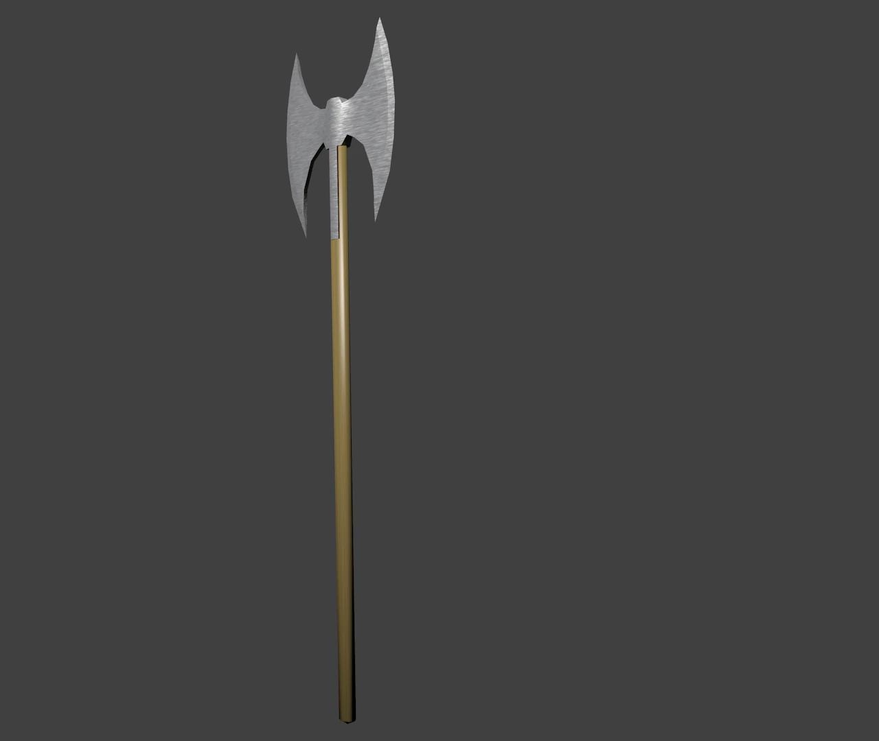 steel double sided axe 3D Model .c4d .max .obj .3ds .fbx .stl .blend 