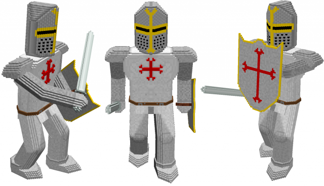 voxel templar knight 3D मॉडल .c4d .max .obj .3ds .fbx .stl .blend 