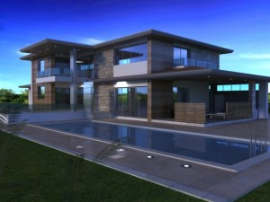 house with pool 3D Model