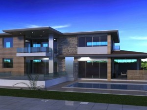 house with pool 3D Model