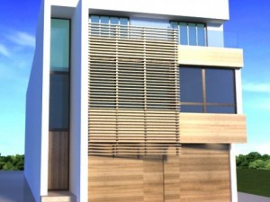 one fasade modern building Modello 3D
