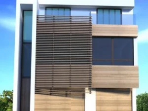 one fasade modern building 3D Model