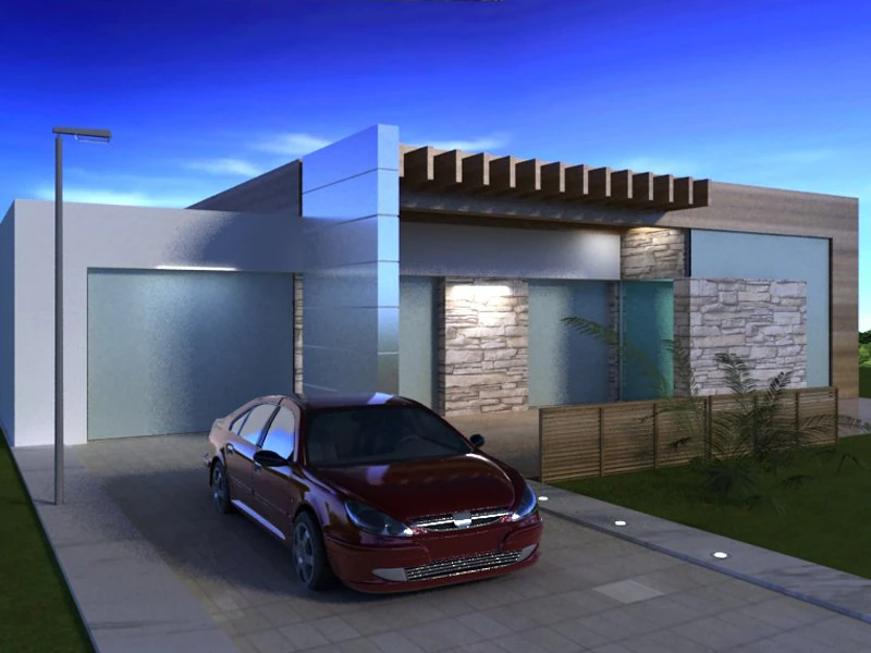 modern little house 3D Model .c4d .max .obj .3ds .fbx .stl .blend 