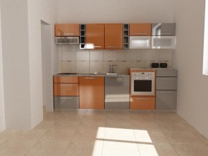 orange kitchen Modello 3D