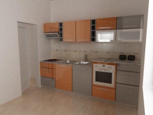orange kitchen Modèle 3D