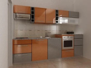 오렌지 주방 3D 모델