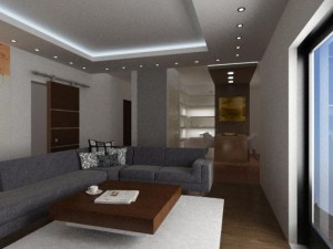 flat with modern living room Modello 3D