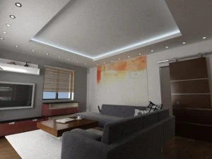 flat with modern living room 3D Model