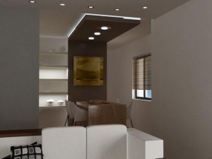 flat with modern living room Model 3D
