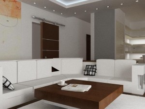 flat with modern living room Model 3D