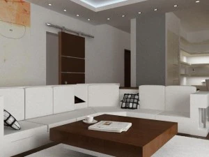 flat with modern living room 3D Model
