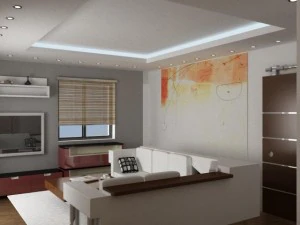 flat with modern living room 3D Model