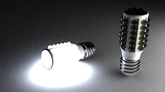 led medium light bulb Modello 3D .c4d .max .obj .3ds .fbx .stl .blend 
