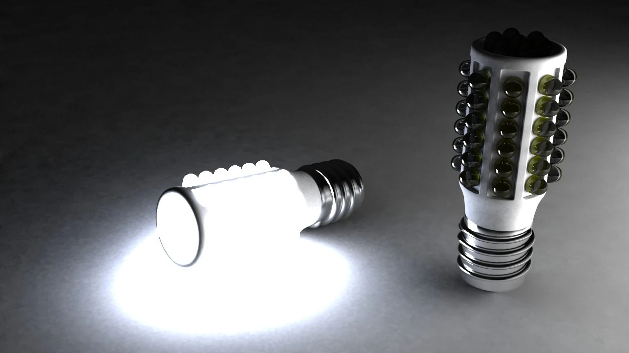 지도된 중간 전구 3D 모델 .c4d .max .obj .3ds .fbx .stl .blend 