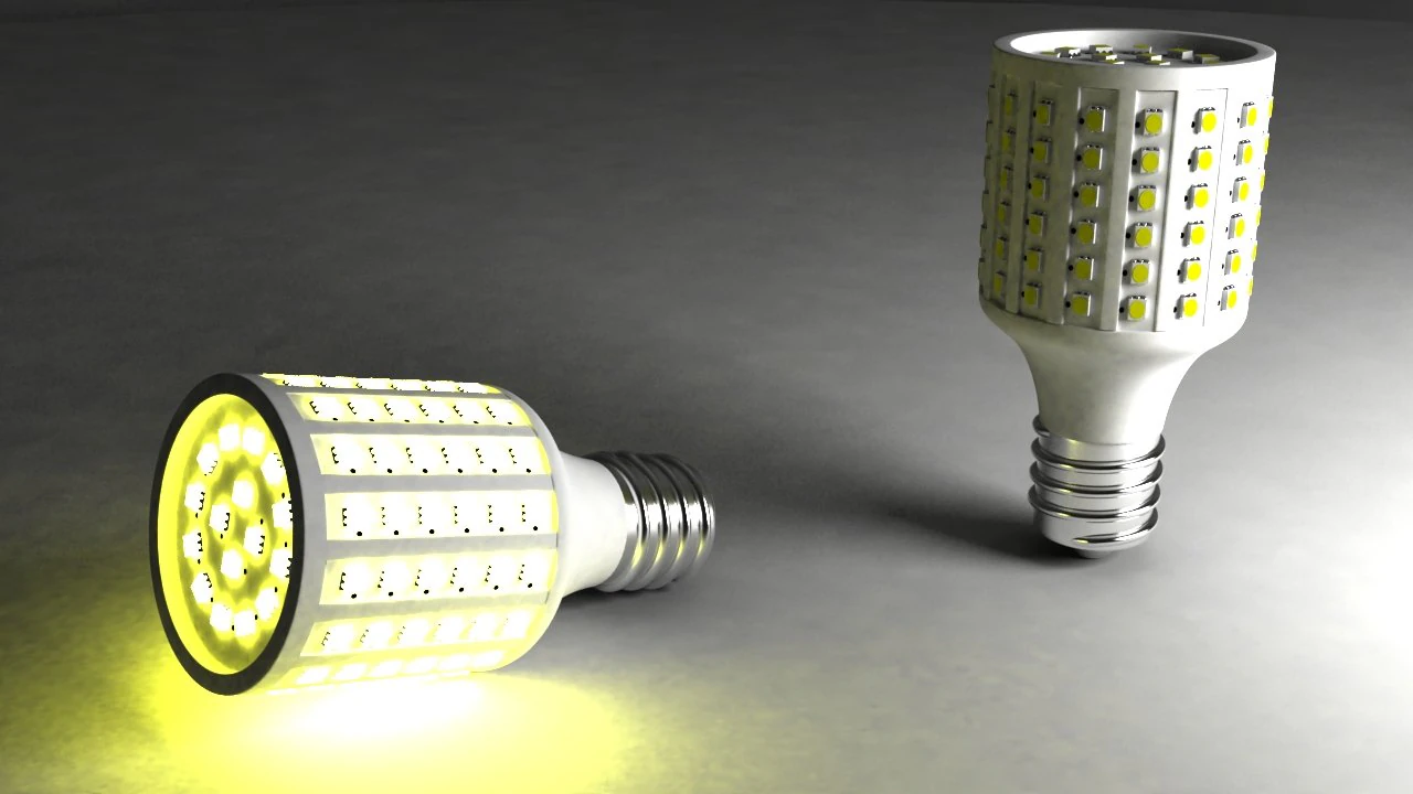 model led big light bulb 3D Model .c4d .max .obj .3ds .fbx .stl .blend 