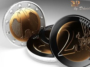 2-Euro-M&uuml;nze 3D Modell