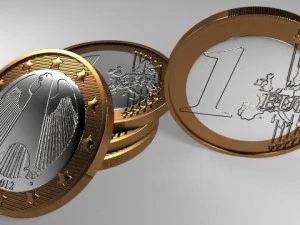 1 euro coin 3D Model