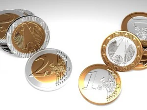 1 and 2 euro coins collection 3D Model