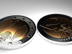 1 and 2 euro coins collection 3D Model