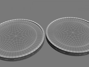 1 and 2 euro coins collection 3D Model