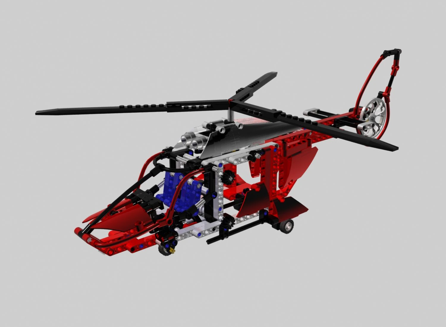 lego technic helipoter 3D Model .c4d .max .obj .3ds .fbx .stl .blend