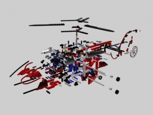 lego technic helipoter 3D 모델