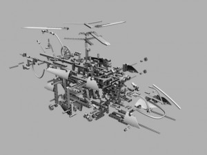 lego technic helipoter 3D 모델