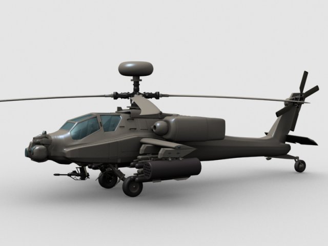 apache helicopter 3D 模型 .c4d .max .obj .3ds .fbx .stl .blend 