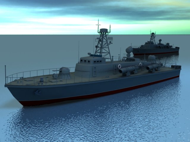 torpedo boat 3D 模型 .c4d .max .obj .3ds .fbx .stl .blend 