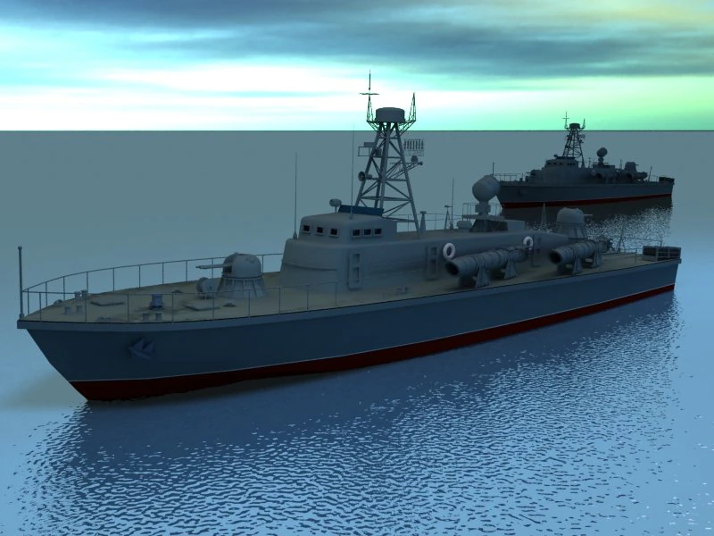 torpedo boat 3D Model .c4d .max .obj .3ds .fbx .stl .blend 