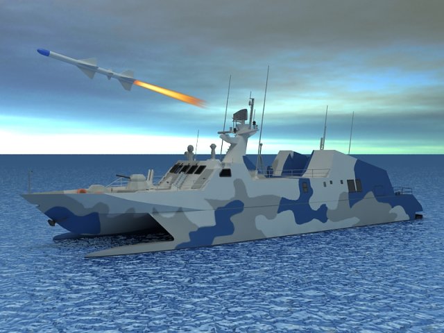 type 022 fast attack missile craft 3D Model .c4d .max .obj .3ds .fbx .stl .blend 