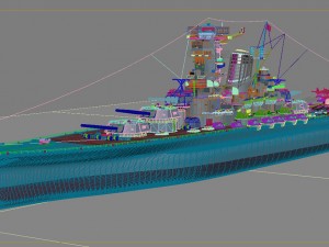 船、ボート 1/2000 Japanese Navy Battleship Yamato Green