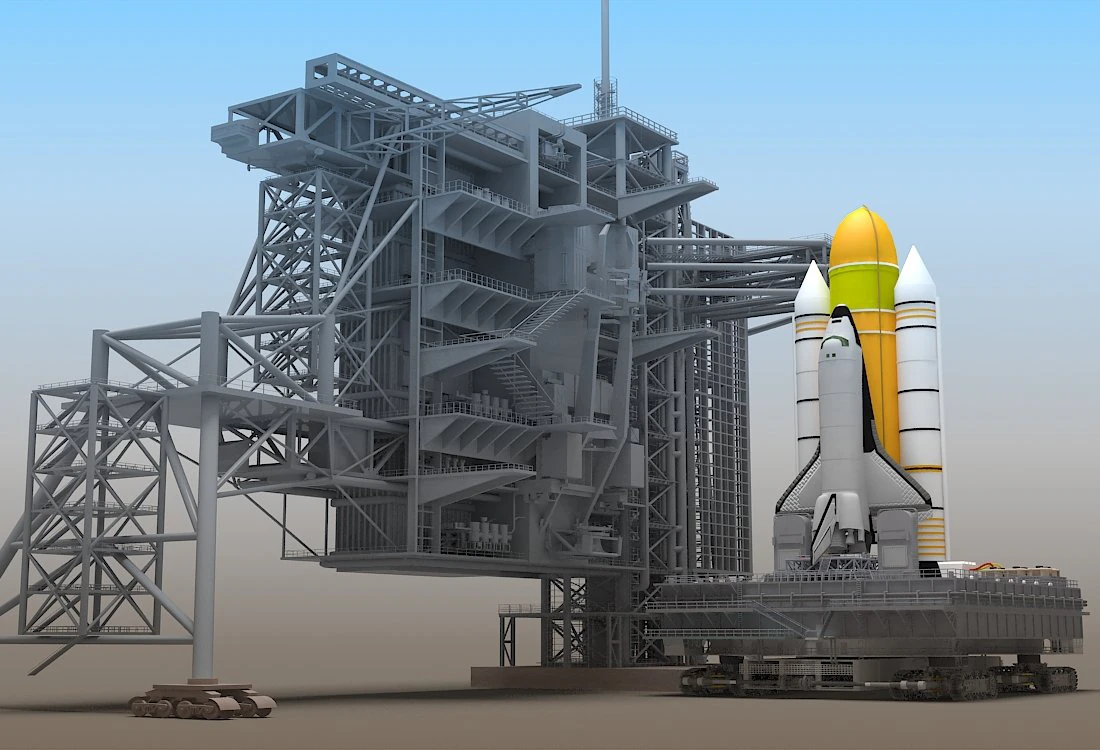 shuttle launch pad 3D Model .c4d .max .obj .3ds .fbx .stl .blend 