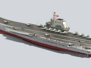 Chiński lotniskowiec CV-17 Shandong Model 3D