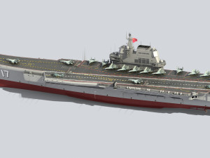 CV-17 Shandong Chinese aircraft carrier 3D Model