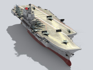 CV-17 Shandong Chinese aircraft carrier 3D Model