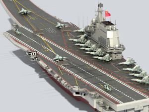CV-17 Shandong Chinese aircraft carrier 3D Model