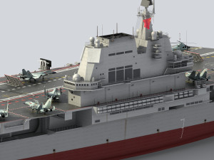 CV-17 Shandong Chinese aircraft carrier 3D Model