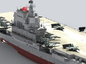 CV-17 Shandong Chinese aircraft carrier 3D Model