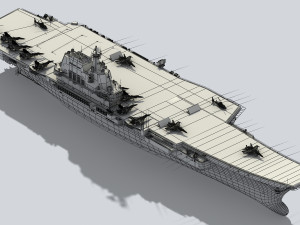 CV-17 Shandong Chinese aircraft carrier 3D Model