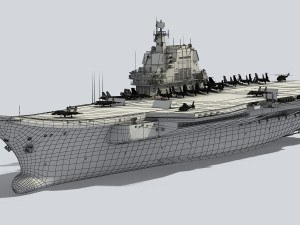 CV-17 Shandong Chinese aircraft carrier 3D Model