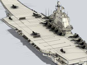 CV-17 Shandong Chinese aircraft carrier 3D Model