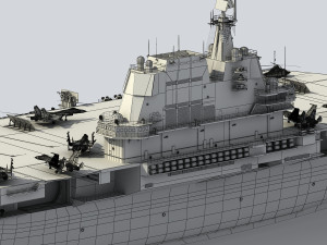 CV-17 Shandong Chinese aircraft carrier 3D Model