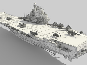 Chinese aircraft carrier CV-16 Liaoning High Detailed Modèle 3D