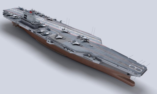 Chinese aircraft carrier CV-18 Fujian Modelo 3D .c4d .max .obj .3ds .fbx .stl .blend 