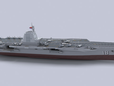 Chinese aircraft carrier CV-18 Fujian 3D Модель