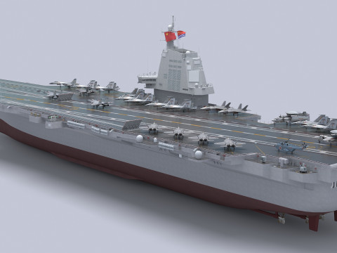 Chinese aircraft carrier CV-18 Fujian 3Dモデル