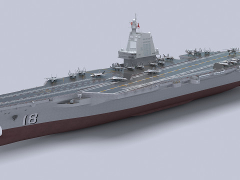 Chinese aircraft carrier CV-18 Fujian 3Dモデル