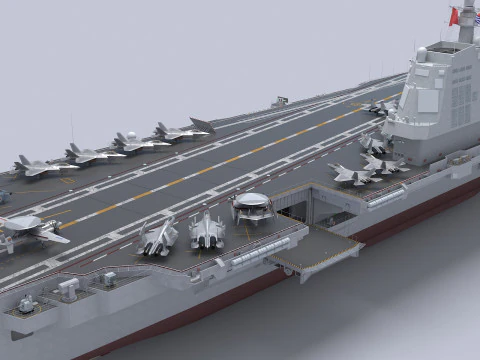 Porta-avi&otilde;es chin&ecirc;s CV-18 Fujian Modelo 3D